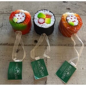 Kurt Adler Holidays Are Santa's World‎ Sushi Plastic Ornaments, Set of 3